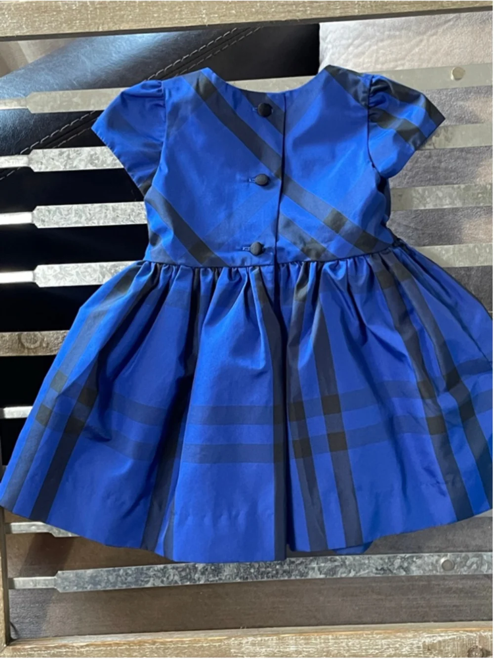 Ralph Lauren Girls Party Dress 6 Months Blue Black Plaid